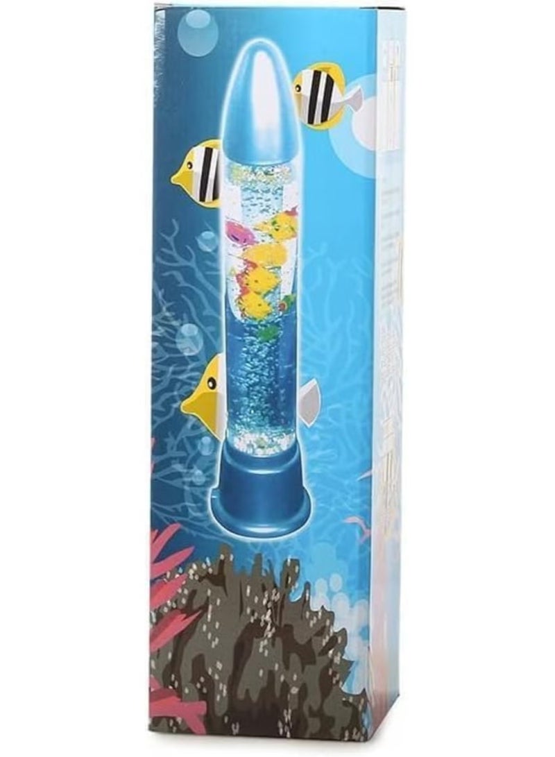 Raxoom Aqua Bubble Tube Fish Lamp – 19" LED Color-Changing Rocket-Shaped Glass Lamp, Artificial Aquarium with Colorful Fish - Image 4