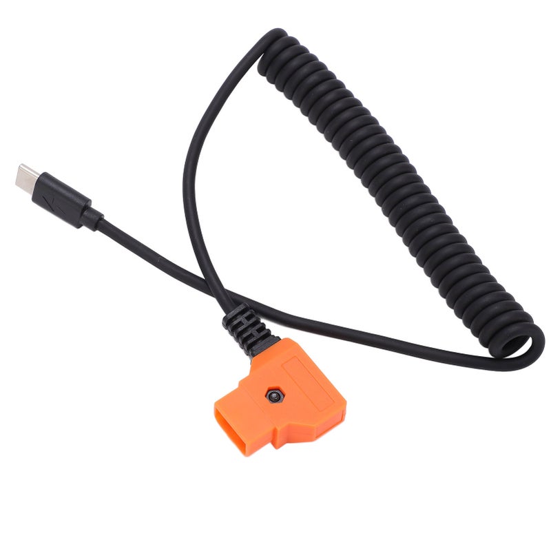 USB C To D Tap Coiled Cord 35-90cm Spring Line Design V Mount Battery Cable - Flexible Tangles-Free Universal Power Cable for Outdoor Shooting Digital Cameras Electronic Devices - Image 3