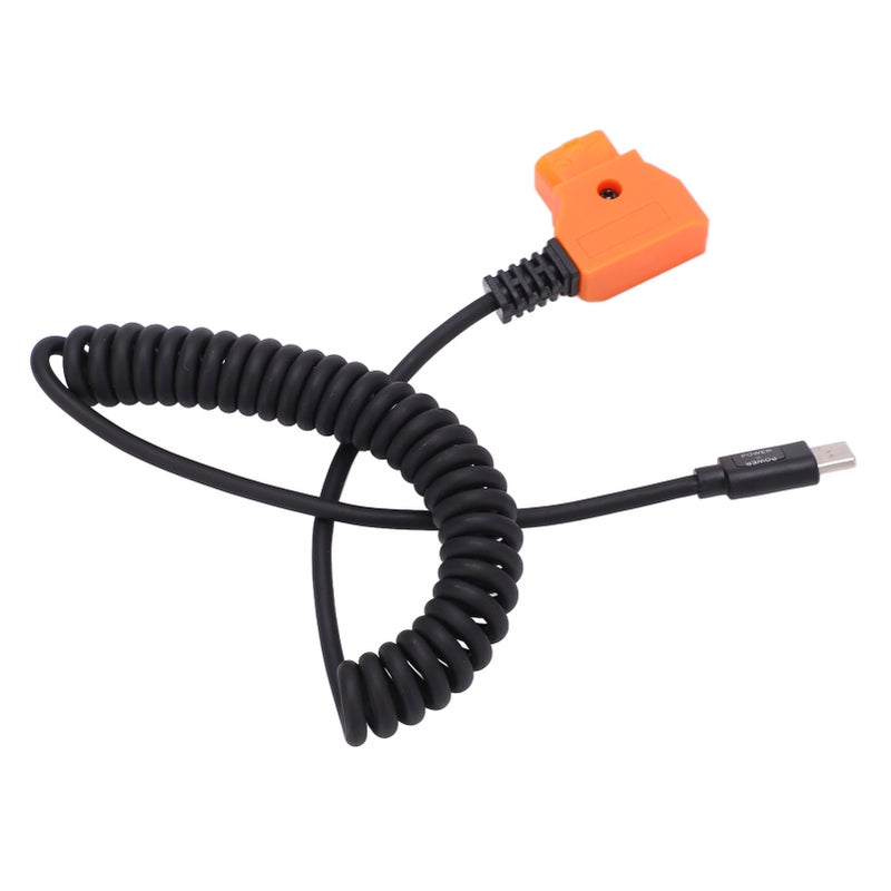 USB C To D Tap Coiled Cord 35-90cm Spring Line Design V Mount Battery Cable - Flexible Tangles-Free Universal Power Cable for Outdoor Shooting Digital Cameras Electronic Devices - Image 5