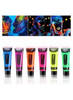 SYOSI 6 Pcs Glow in Dark Face Body Paint UV Blacklight Neon Fluorescent ...
