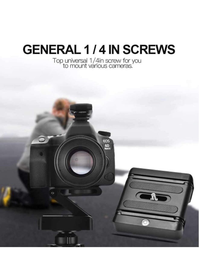 Z Flex Tilt Tripod Head, Aluminum Alloy Folding Z Shape Tilt Pan Head Quick Release Plate Bracket for Nikon for Canon DSLR Cameras, Tripod Quick Release Plate