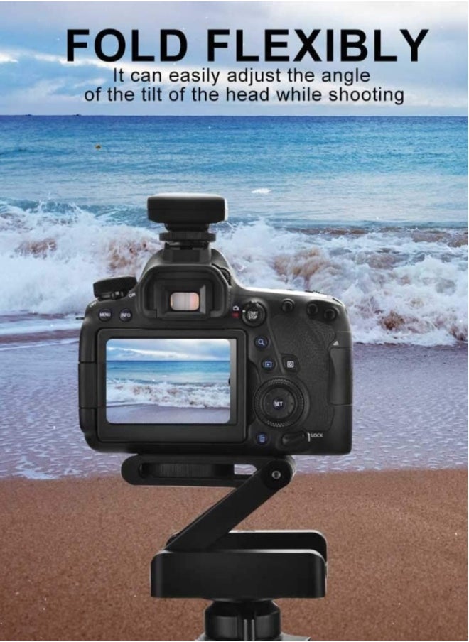 Z Flex Tilt Tripod Head, Aluminum Alloy Folding Z Shape Tilt Pan Head Quick Release Plate Bracket for Nikon for Canon DSLR Cameras, Tripod Quick Release Plate