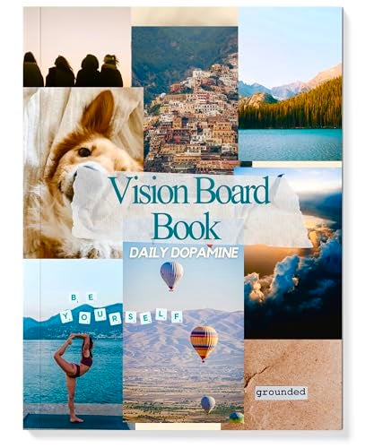 Daily Dopamine Vision Board Book 1000 Aesthetic Images Bilingual Affirmations Vision Board Supplies Collage Scrapbook Magazine for Manifestation Goal Setting Dream Board Clip Art for Women - Image 1
