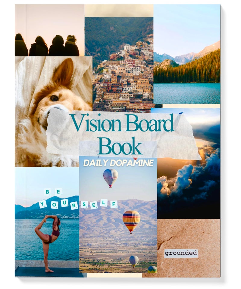 Daily Dopamine Vision Board Book 1000 Aesthetic Images Bilingual Affirmations Vision Board Supplies Collage Scrapbook Magazine for Manifestation Goal Setting Dream Board Clip Art for Women - Image 4