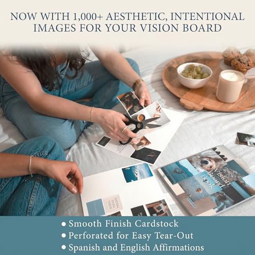 Daily Dopamine Vision Board Book 1000 Aesthetic Images Bilingual Affirmations Vision Board Supplies Collage Scrapbook Magazine for Manifestation Goal Setting Dream Board Clip Art for Women - Image 5