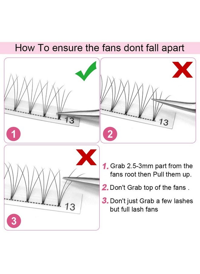 PRO LASHBEAUTY Premade Fans Eyelash Extensions 4Dc0.1016 Short Stem Premade Volume Eyelash Extensions .07 .10 C D Curl Pre Made Lash Fans 9 To 20 Mm Volume Lash Extensions (4Dc0.1016Mm)  - Image 5