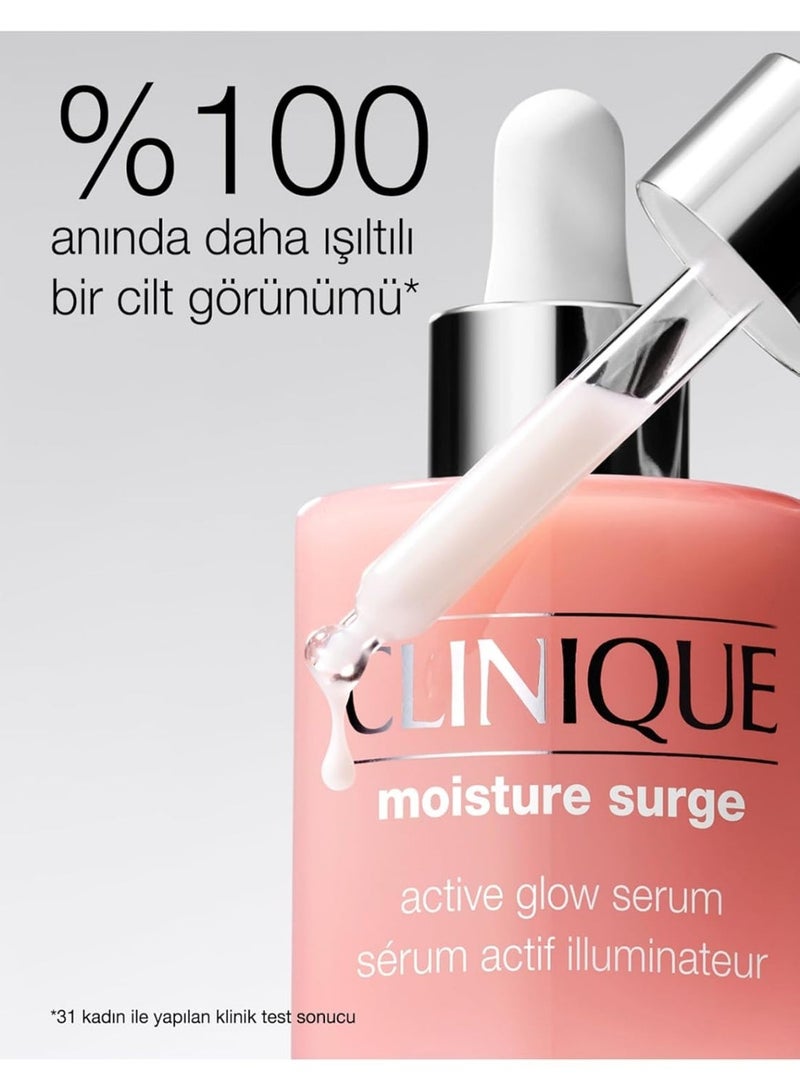 CLINIQUE سيروم كلينيك موستشر سيرج أكتيف جلو مع حمض اللاكتيك، حمض الهيالورونيك + فيتامين C | مرطب، خفيف الوزن + خالي من الزيت، 1 أونصة سائلة - Image 3