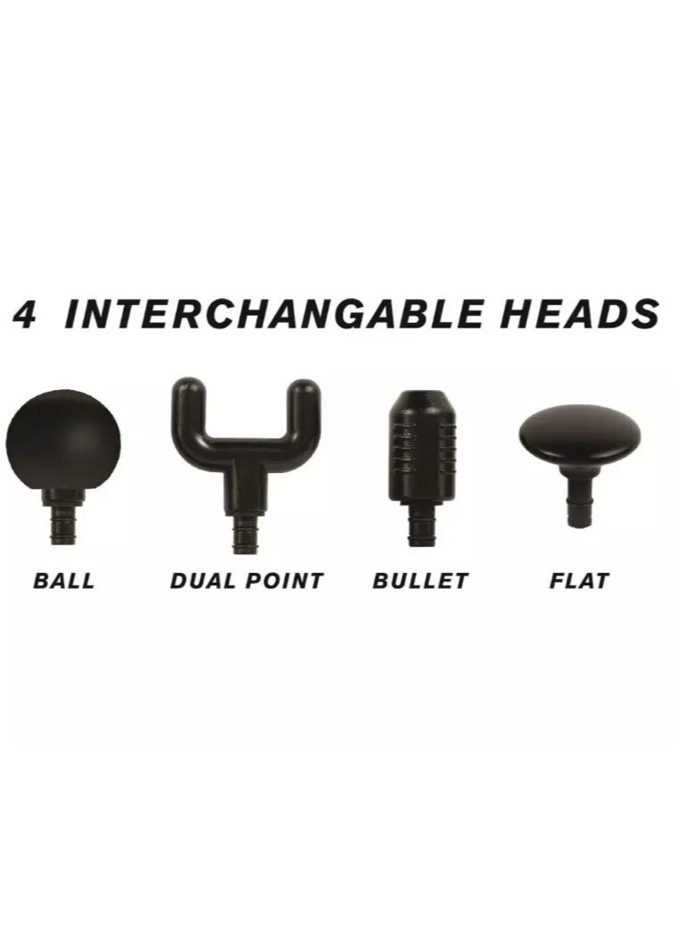R.VIHAN Fascia Massager Gun Massage and Relaxation Gun with 4 Interchangeable Head Handy Massage Gun Electric Hand Massager Fascia Gun for Neck Back Legs Body Portable Massage Gun for Muscle Pain Relief Massage Gun Percussion Massager Deep Tissue Muscle Vibrating Relaxing with 4 heads  - Image 3