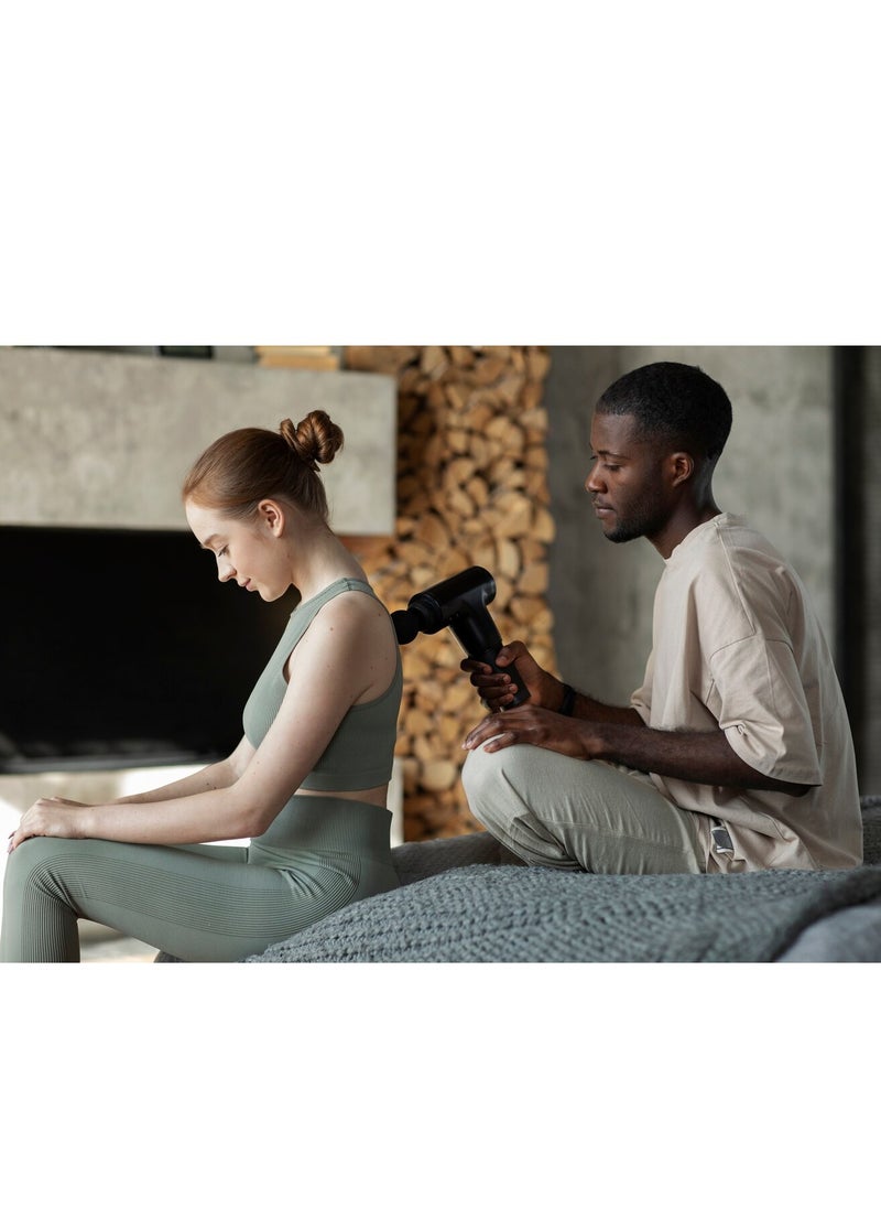 R.VIHAN Fascia Massager Gun Massage and Relaxation Gun with 4 Interchangeable Head Handy Massage Gun Electric Hand Massager Fascia Gun for Neck Back Legs Body Portable Massage Gun for Muscle Pain Relief Massage Gun Percussion Massager Deep Tissue Muscle Vibrating Relaxing with 4 heads  - Image 5