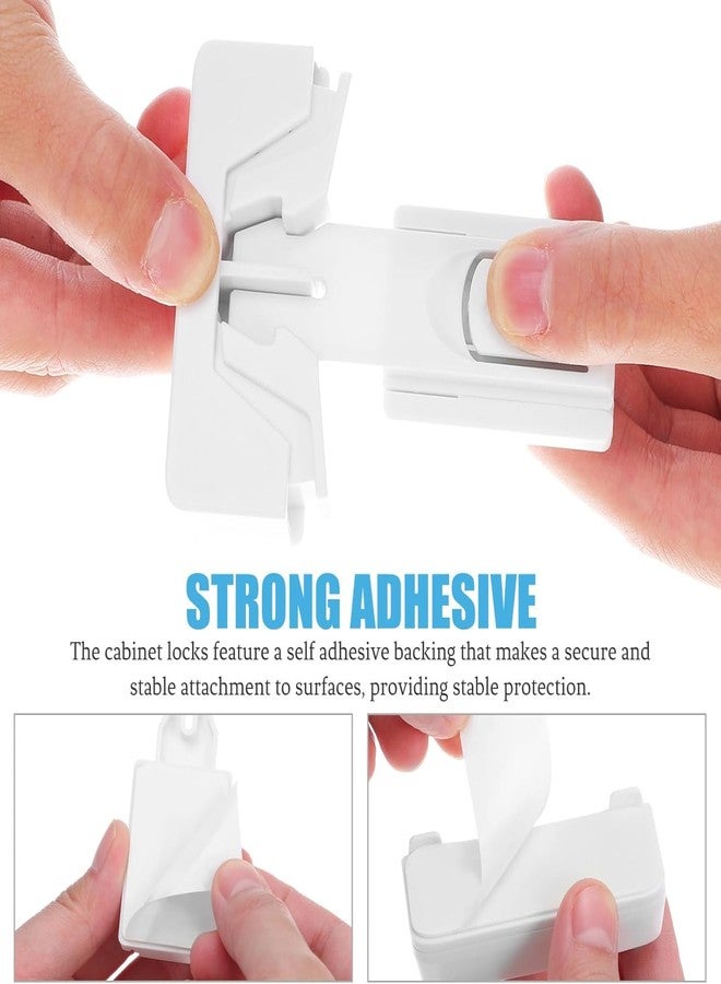 TGOPIT أقفال أمان أثاث الأطفال من TGOPIT - عبوة من قفل ثلاجة أبيض واحد، أقفال أمان للأطفال للأدراج والخزائن والثلاجة وخزانة الملابس، منتج لحماية الأطفال، أقفال أمان قوية ولاصقة. - Image 5