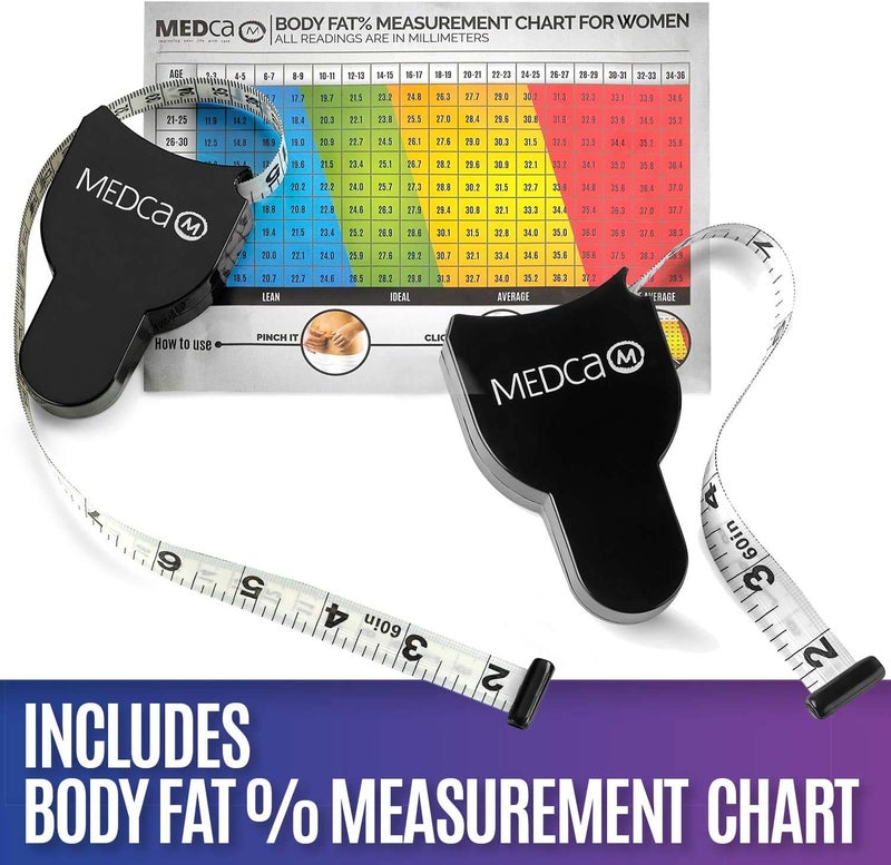 MEDca Body Tape Measure 4 Pack Measuring Tape for Body and Body Fat Measuring Device Fitness Weight Monitors Inches cm Retractable Tapes Measure Ruler for Accurate Body Fat Calculator - Image 3