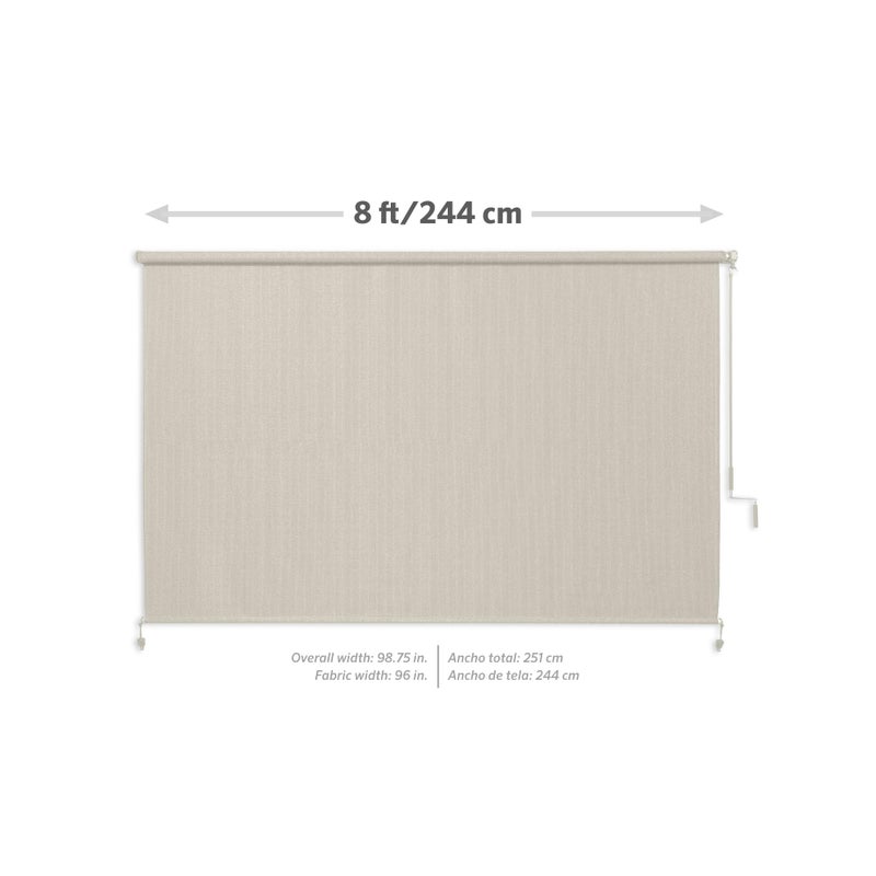 Coolaroo Outdoor Roller Shade with Wand - 95% UV Block Breathable Light Filtering Shade for Patio or Porch, Fade-Resistant, Easy-Clean Fabric, 8ft x 8ft, Pebble - Image 5