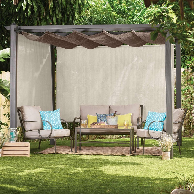 Coolaroo Outdoor Roller Shade with Wand - 95% UV Block Breathable Light Filtering Shade for Patio or Porch, Fade-Resistant, Easy-Clean Fabric, 8ft x 8ft, Pebble - Image 2