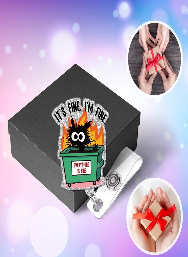 963RW Funny Badge Reel Retractable ID with Clip, Dumpster Fire Badge Holder for Man Woman Colleagues Doctor Nurse RN Medical Worker Teacher Accessories - Image 4