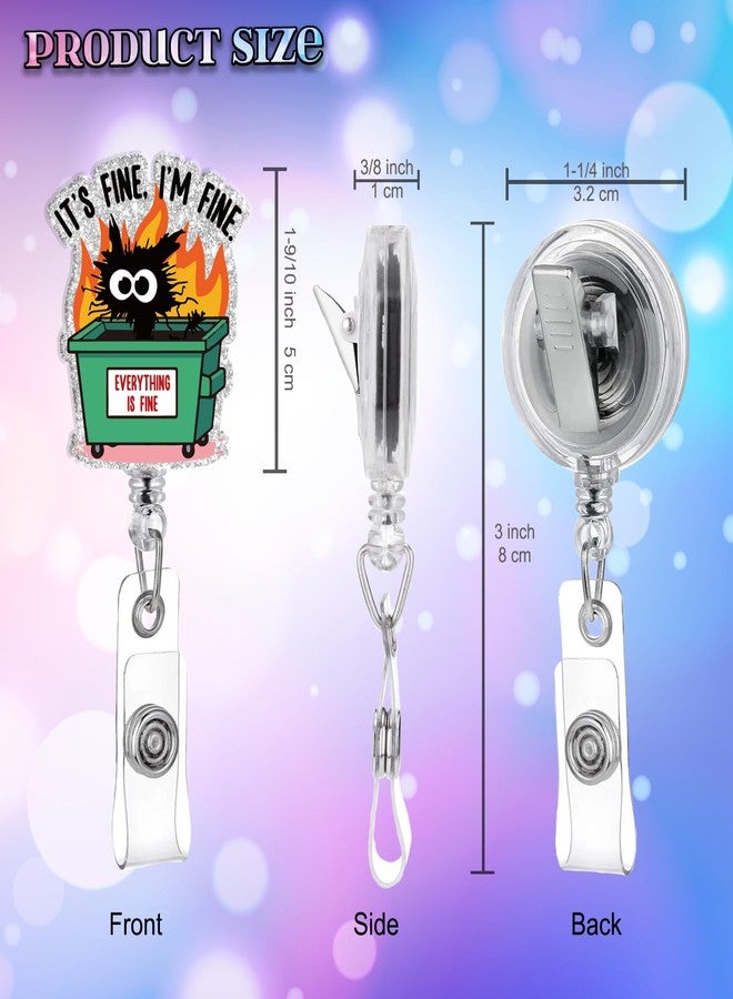 963RW Funny Badge Reel Retractable ID with Clip, Dumpster Fire Badge Holder for Man Woman Colleagues Doctor Nurse RN Medical Worker Teacher Accessories - Image 2