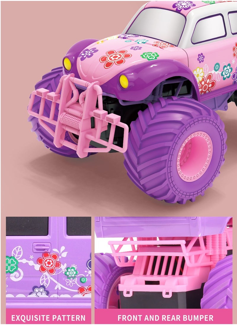 Generic All-terrain pink wireless remote control big foot climbing Bettle car  - Image 3