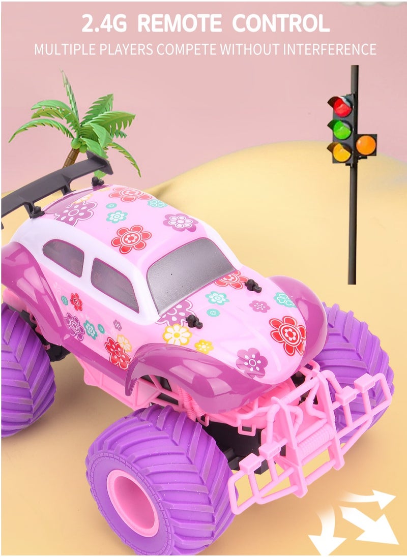 Generic All-terrain pink wireless remote control big foot climbing Bettle car  - Image 2