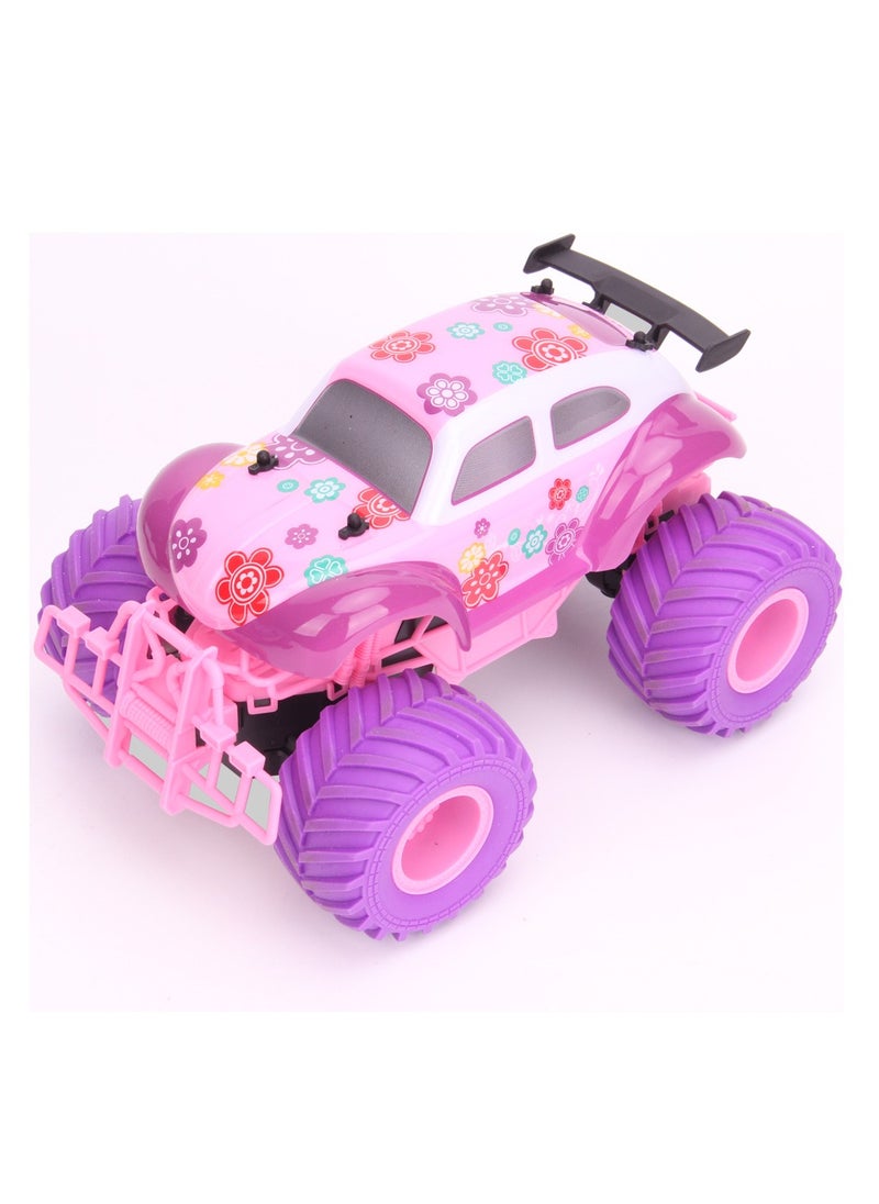 Generic All-terrain pink wireless remote control big foot climbing Bettle car  - Image 1