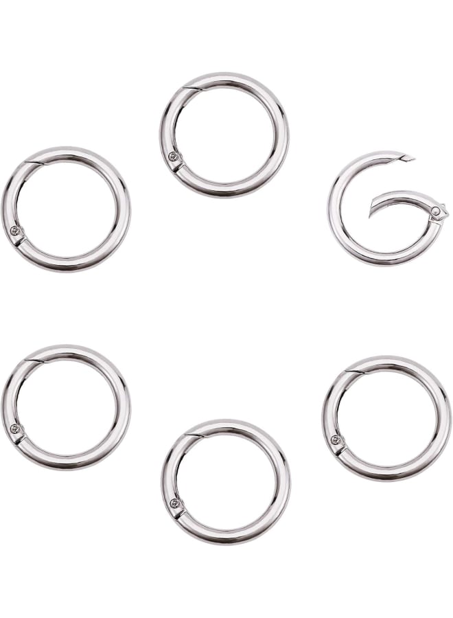 12pcs Round Spring Snap Hooks Clip DIY Accessories for Handbag Purse Shoulder Strap Key Chains Buckle Alloy Circle Round Metal Spring Key Ring, 33.8~35mm  - Image 1