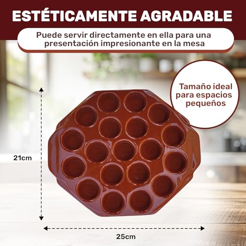 DEARKAN Provolone Cheese Melting Dish – Ceramic Pan, 19 Cavities – Grill, Oven, Microwave – Perfect for Melted Cheese, Escargot, BBQ, Barbecue, Provoletera, Provoleta, Provolonera - Image 5