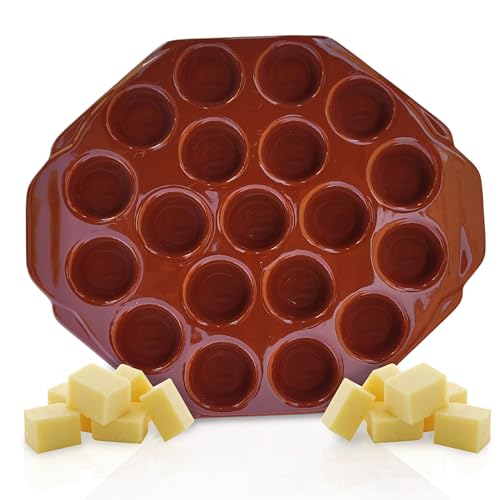 DEARKAN Provolone Cheese Melting Dish – Ceramic Pan, 19 Cavities – Grill, Oven, Microwave – Perfect for Melted Cheese, Escargot, BBQ, Barbecue, Provoletera, Provoleta, Provolonera - Image 1