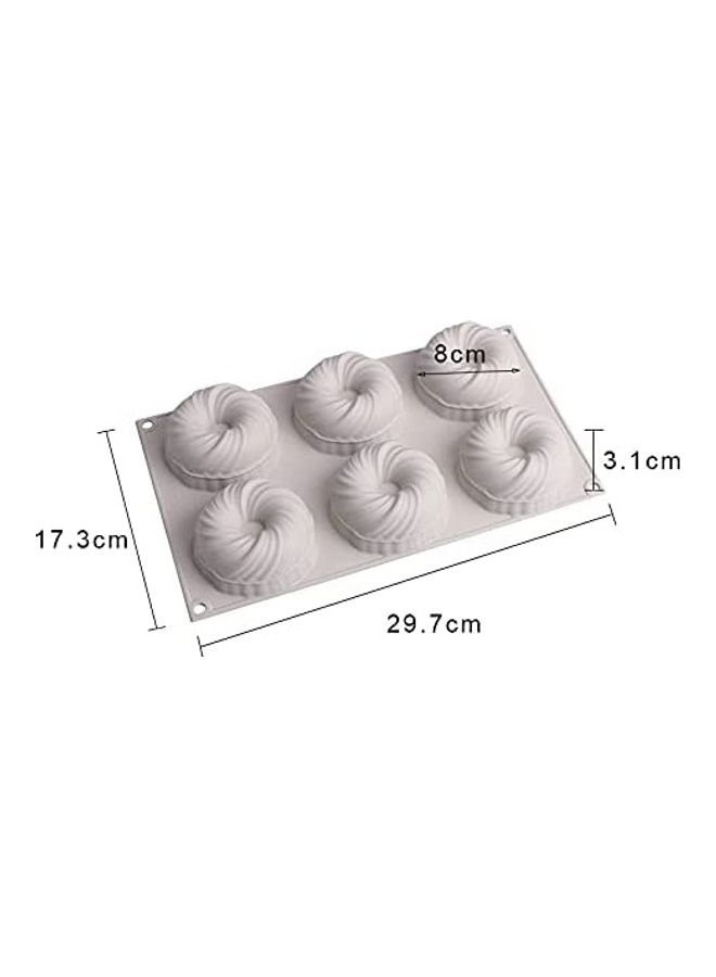 Silicone Cake Mold, 6 Cavity French Mousse Mold, Swirl Donut Baking Mold, Dessert Pastry Mold, Non Stick Baking Tray, DIY Chocolate Jelly Mold - Image 4