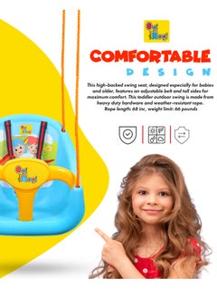 Ogi Mogi Toys Toddler Swing, Extra Durable, Comfortable High Back, Built In Safe Guard&Lock, Adjustable Backyard Swing Seat for Boys and Girls, Outdoor and Indoor Activities, Easy to Install, 1+ years  - Image 4