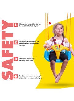 Ogi Mogi Toys Toddler Swing, Extra Durable, Comfortable High Back, Built In Safe Guard&Lock, Adjustable Backyard Swing Seat for Boys and Girls, Outdoor and Indoor Activities, Easy to Install, 1+ years  - Image 3