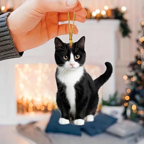 sunaeset cute tuxedo cat keychain, kawaii bag charm car key chain accessories for backpack, animal kitty keychain purse charms, cat lover gifts for women (2 Pcs) - Image 5