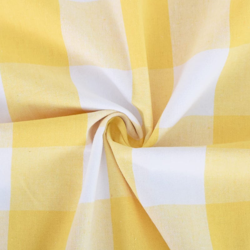 NATUS WEAVER Cotton Curtains Yellow and White Buffalo Gingham Check Curtain Panels 95 inches Long Living Room Drapes Plaid Checker Kitchen Bedroom Window Treatment Set 2 Panels Rod Pocket - Image 3