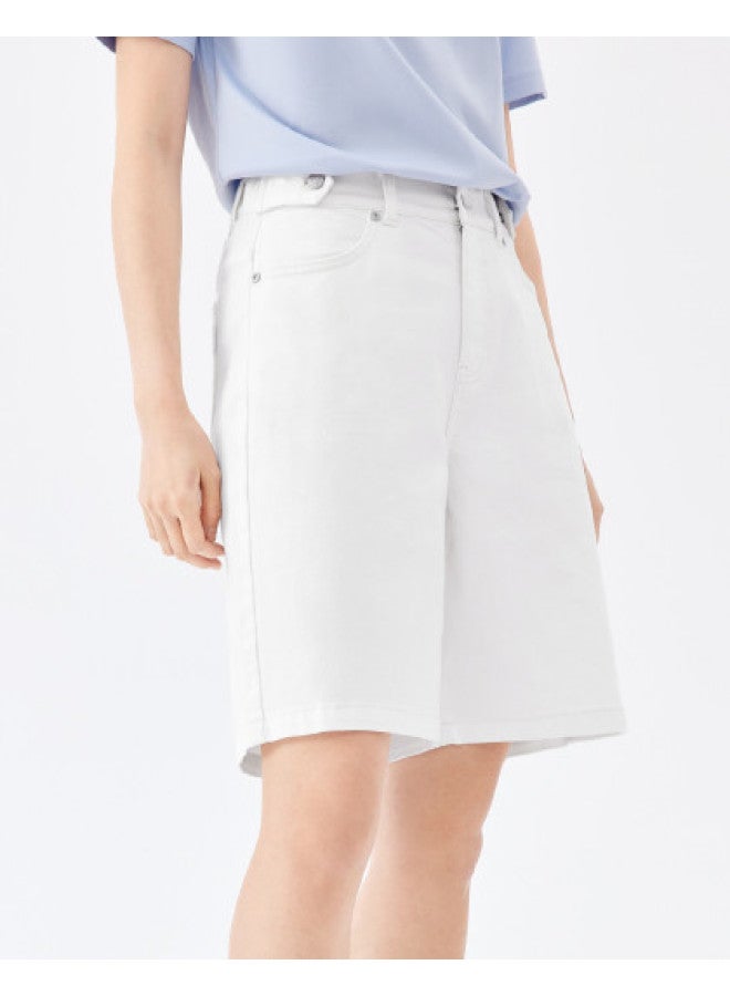 purcotton Summer Women'S Denim Shorts, Soft And Stretchy, A-Line Slimming Design To Flatter Your Legs - Image 1