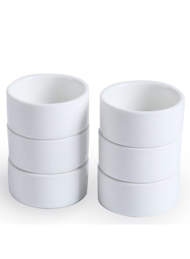 هاو توب مجموعة من 6 أطباق صغيرة من البورسلين سعة 1 أونصة، طبق سوفليه سيراميك صغير، 30 مل، أبيض - Image 1