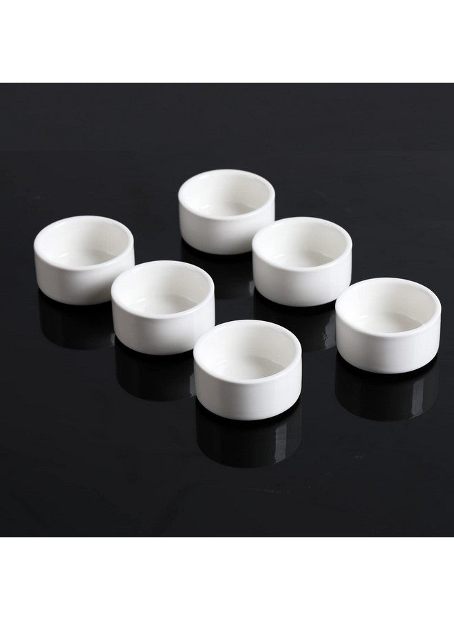 هاو توب مجموعة من 6 أطباق صغيرة من البورسلين سعة 1 أونصة، طبق سوفليه سيراميك صغير، 30 مل، أبيض - Image 5