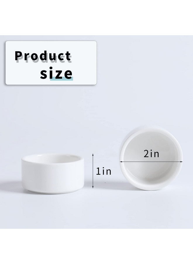 هاو توب مجموعة من 6 أطباق صغيرة من البورسلين سعة 1 أونصة، طبق سوفليه سيراميك صغير، 30 مل، أبيض - Image 2