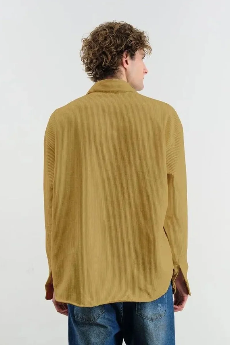 جيستو Oversized Long Sleeve Button-Front Velvet Shirt