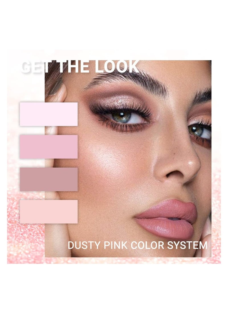 SYOSI - Eyeshadow Palette, Glitter Eye shadow Makeup 4 Colors, Warm Brown Pink Eyeshadow Shiny Sparkle Shimmer Glitter Eyeshadow Waterproof Pallete, sliver Glitter Eye Eyeshadow Make Up (02) - Image 1