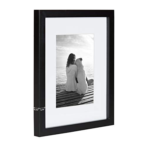DesignOvation Gallery Wood Photo Frame Set for Customizable Wall or Desktop Display, Black 8x10 matted to 5x7, Pack of 4 - Image 3
