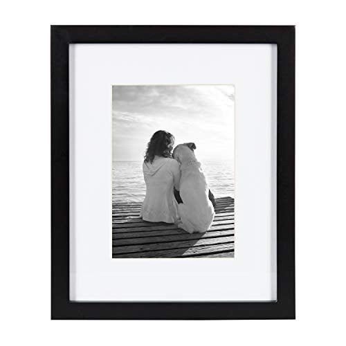 DesignOvation Gallery Wood Photo Frame Set for Customizable Wall or Desktop Display, Black 8x10 matted to 5x7, Pack of 4 - Image 5