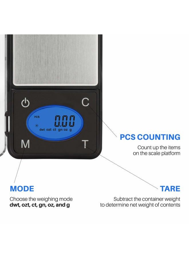 Smart Weigh ميزان جيب رقمي فائق النحافة ZIP600 600 جرام بدقة 0.1 جرام مع ميزة العد، ميزان جرام وأونصة، دقة عالية - Image 2