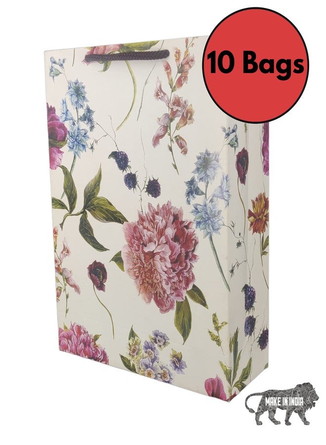 Arrow Paper Products Alekhya Design Paper Gift Bags for Return Gift, Small Presents, Weddings, Birthday, Holiday Presents, Multicolor(20.32 x 7.62 x 27.94 Cm, Pack of 10) - Image 3