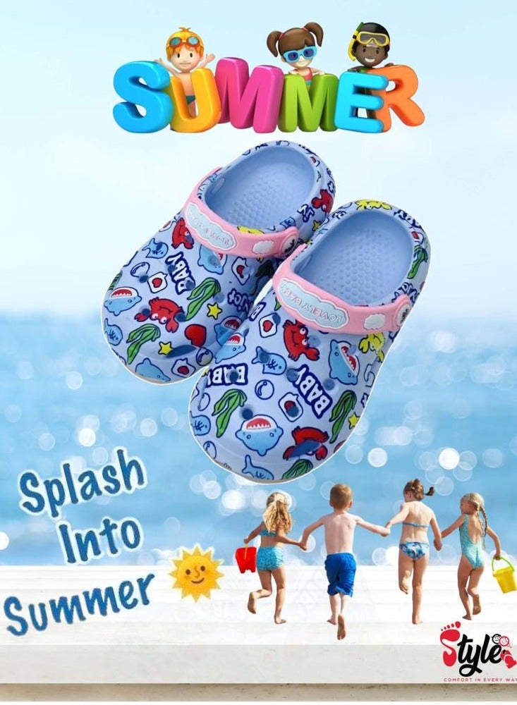 Kids Anti Slip Cartoon Printed Sandals And Clogs Slippers
