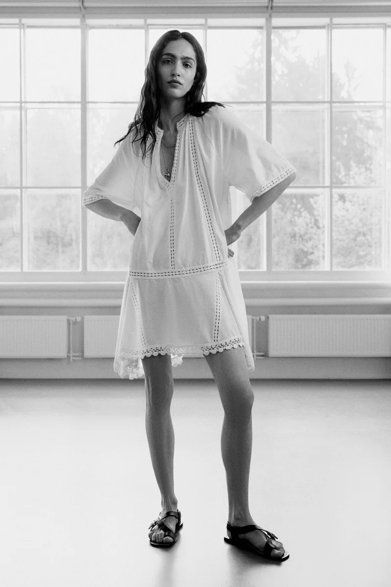 H&M Lace-inset cotton dress