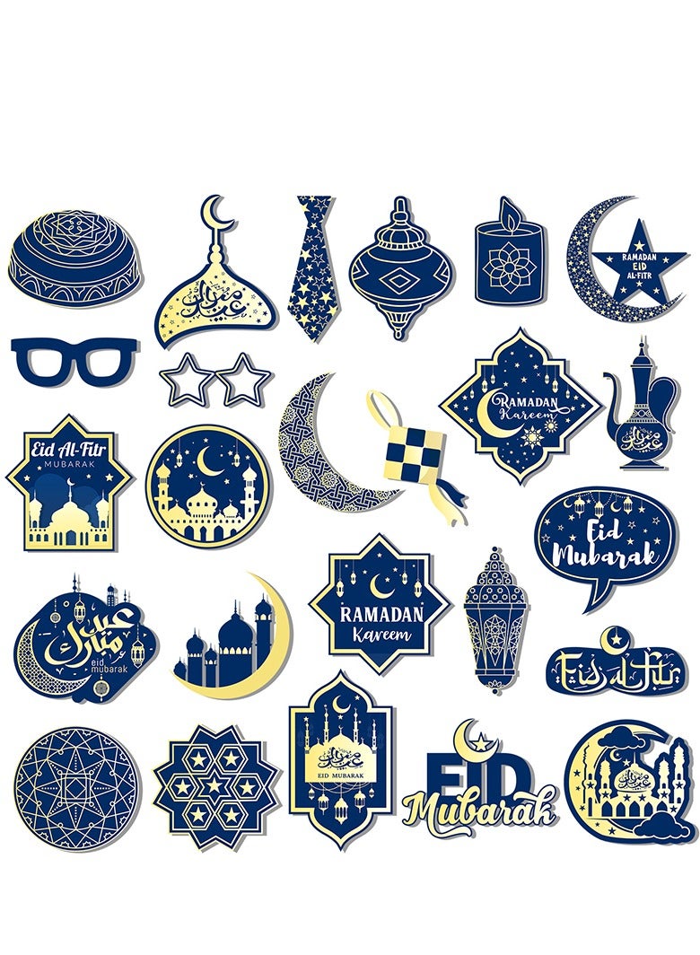 Y&D 25 Pcs Funny Ramadan Eid Mubarak Photo Booth Props Kit - Photography Decor for Festive Atmosphere - Image 3