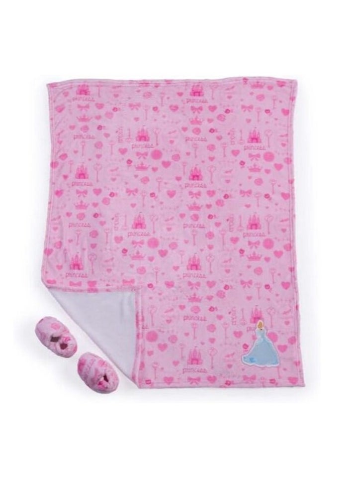 Pan Home PAN Home Princess Blanket With Booties Gift Set- 76x102cm - Pink 