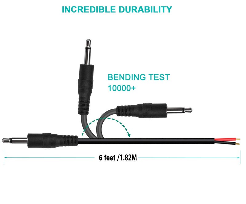 SIOCEN (3 Pack 6 ft Replacement 3.5mm Male Plug to Bare Wire Open End TS 2 Pole Mono 1/8" 3.5mm Plug Jack Connector Audio Cable Repair - Image 4