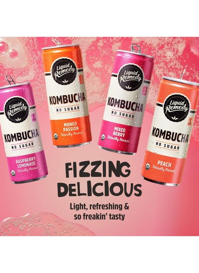 REMEDY Kombucha - Remedy Kombucha Tea Organic Drink - Sugar Free, Keto, Vegan & Gluten Free - Sparkling Live Cultured, Long-Age Brewed Beverage - 6 Flavor Variety Pack - 8.5 Fl Oz Can, 24-Pack - Image 1