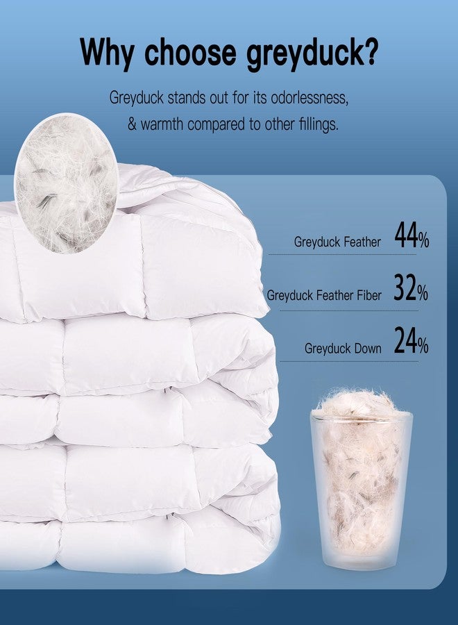 MOOFUN All season 60Oz fill Down Comforter king size w/ odorless greyduck down,Soft &Noiseless cover 400thread count for noise sensitive sleeper, Hotel Collection lightweight Duvet Insert 106*90Inch - Image 5