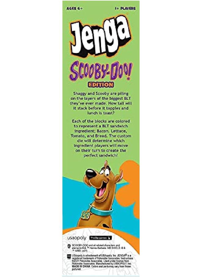USAopoly Jenga Scoobydoo Edition ; Build The Sandwich Tower For Shaggy & Scooby ; Based On Classic Cartoon Franchise Scooby Doo ; Collectible Jenga Game ; Unique Gameplay With Custom Dice  - Image 3
