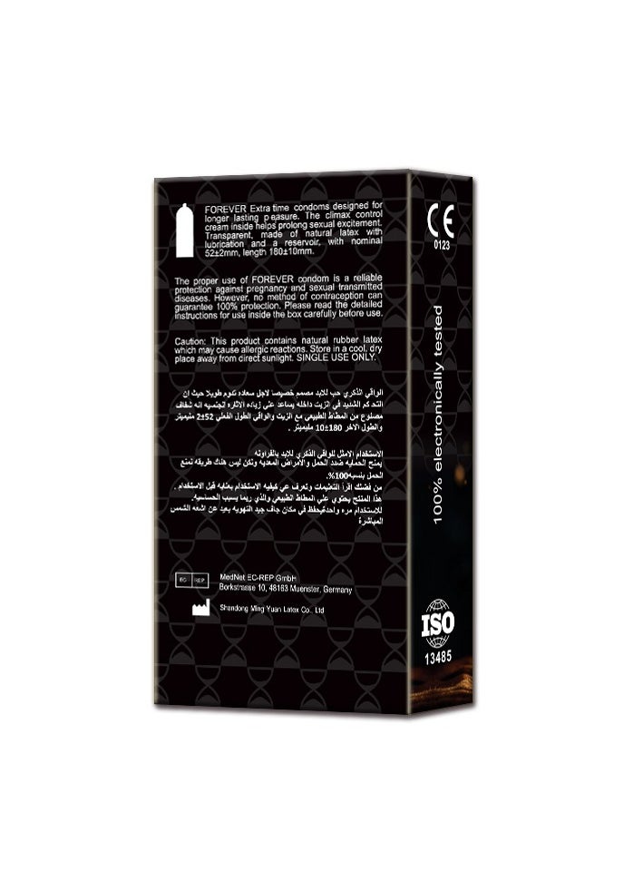 Forever - Forever Condom - EXTENDED PLEASURE Climax Control Extra time Extended Pleasure Condoms 10-Piece Extra Time Premium Natural Latex Condoms - Image 1