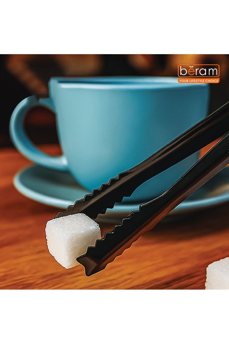 Beram Sugar Tong 2 Pieces Black Zig Zag 15 Design Stainless Steel Mini Tongs for Sugar Cubes, Ice, Snacks & Tea Parties – Durable, Rust-Resistant - Image 5